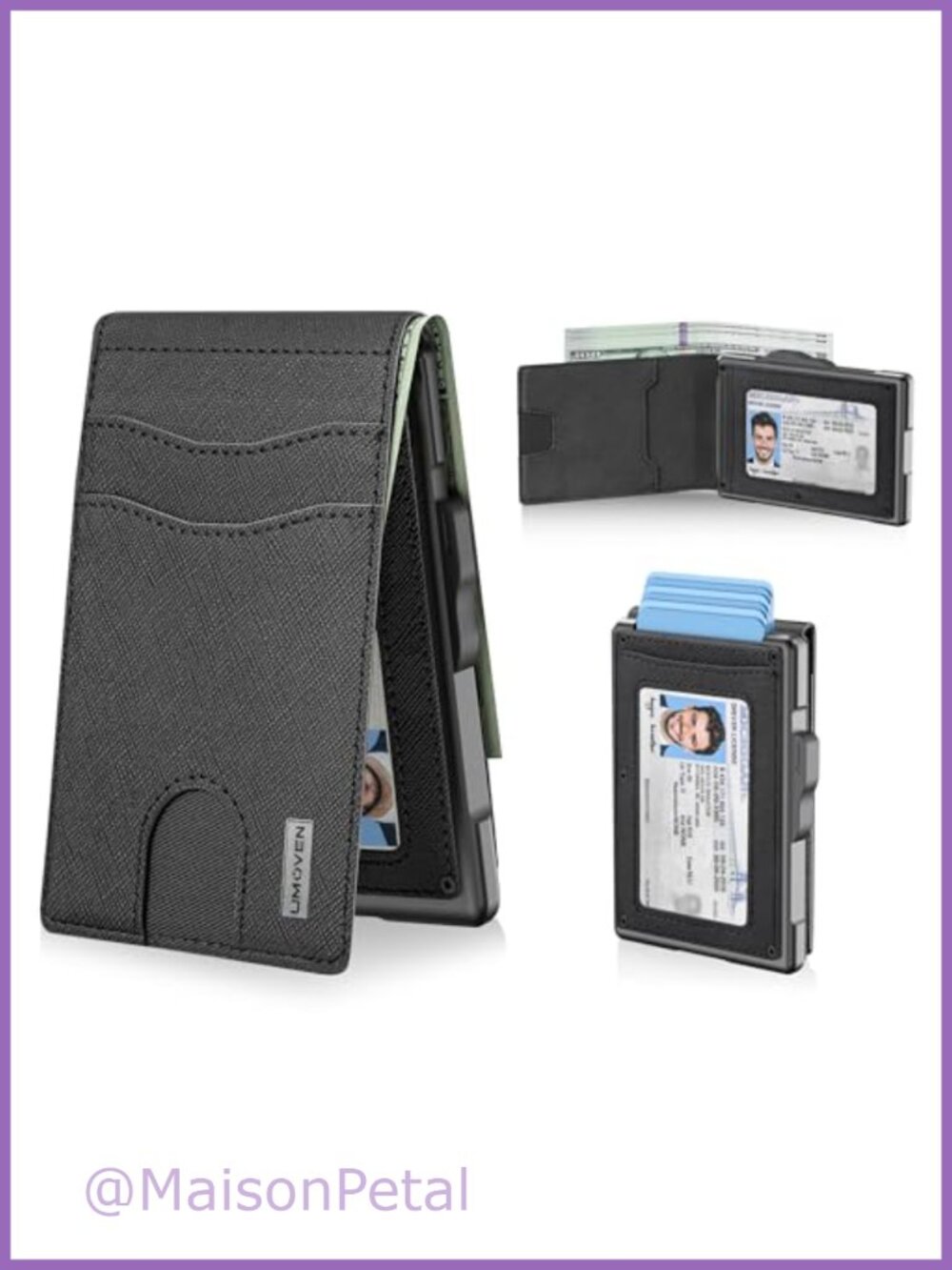 Minimalist Leather RFID Blocking Bifold Wallet with Cash Slot